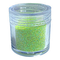 Блискітки (пісок) для декору нігтів, жовті голограма