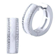 Срібні сережки  з керамікою