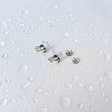 Срібні сережки Komilfo з фіанітами, ємалю (2143536), фото 2