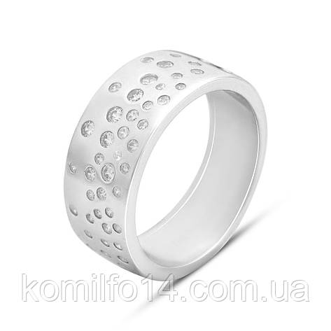 Срібне кільце Komilfo з фіанітами, вага виробу 6,24 г (2144229) 18 розмір, фото 2