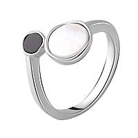 Серебряное кольцо Komilfo с натуральным перламутром, вес изделия 2,98 гр (2038771) 17.5 размер