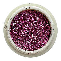 Блискітки мікс шестигранник + пісок, рожеві