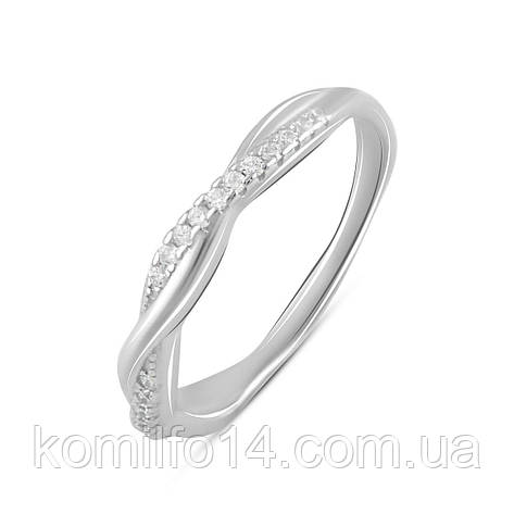 Срібне кільце Komilfo з фіанітами, вага виробу 1,93 г (2094456) 16.5 розмір, фото 2