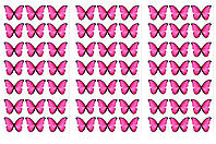 Вафельна картинка Метелики рожеві в стилі Барбі