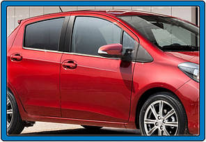 Окантовка вікон 4 шт. нерж. для Toyota Yaris 2010-2020 рр, фото 3