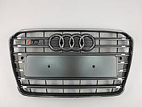 Решітка радіатора Audi A5 8Т 2011-2016год Серая з кривим (в стилі S-Line)