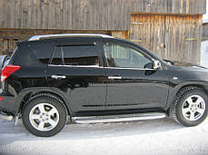 Накладки на ручки нерж Під кнопку 5шт Carmos для Toyota Rav 4 2006-2013 рр, фото 3