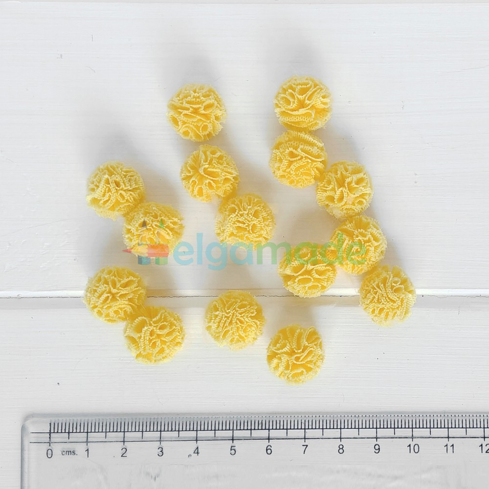 Помпон фатиновий БЛІДО-ЖОВТИЙ, 1.5 см, 1 шт, фото 1