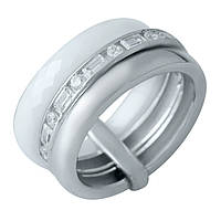 Серебряное кольцо Komilfo с керамикой, вес изделия 7,27 гр (1978047) 19 размер