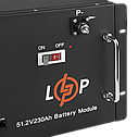 Акумулятор LP LiFePO4 48V (51,2V) - 230 Ah (11776Wh) (Smart BMS 200A) с LCD RM, фото 4