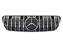 Решітка радіатора на Mercedes ML-Class W163 1997-2005 рік GT Panamericana (Чорна з хром смужками)