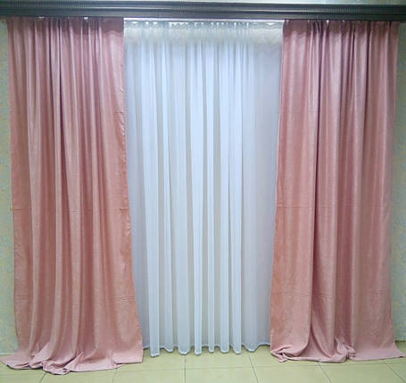 Готові Портьєри Софт Рожевий (13С) 2 штори, фото 2