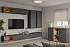 Сучасна навісна модульна стінка під телевізор у вітальню 300 см Сан Маріно (5 кольорів на вибір), фото 2