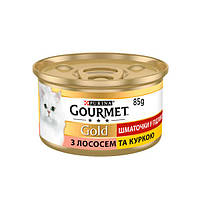 Gourmet Gold кусочки в соусе для кошек с лососем и курицей, 85 г - 85г