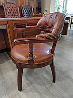 Крісло конференційне Бендетті (преміум) шкіра коричневе "віскі"