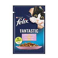 Felix Fantastic влажный корм для котов с форелью и зелеными бобами в желе, 85 г - 85г