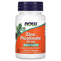Витамины и минералы NOW Zinc Picolinate 50 mg, 60 вегакапсул