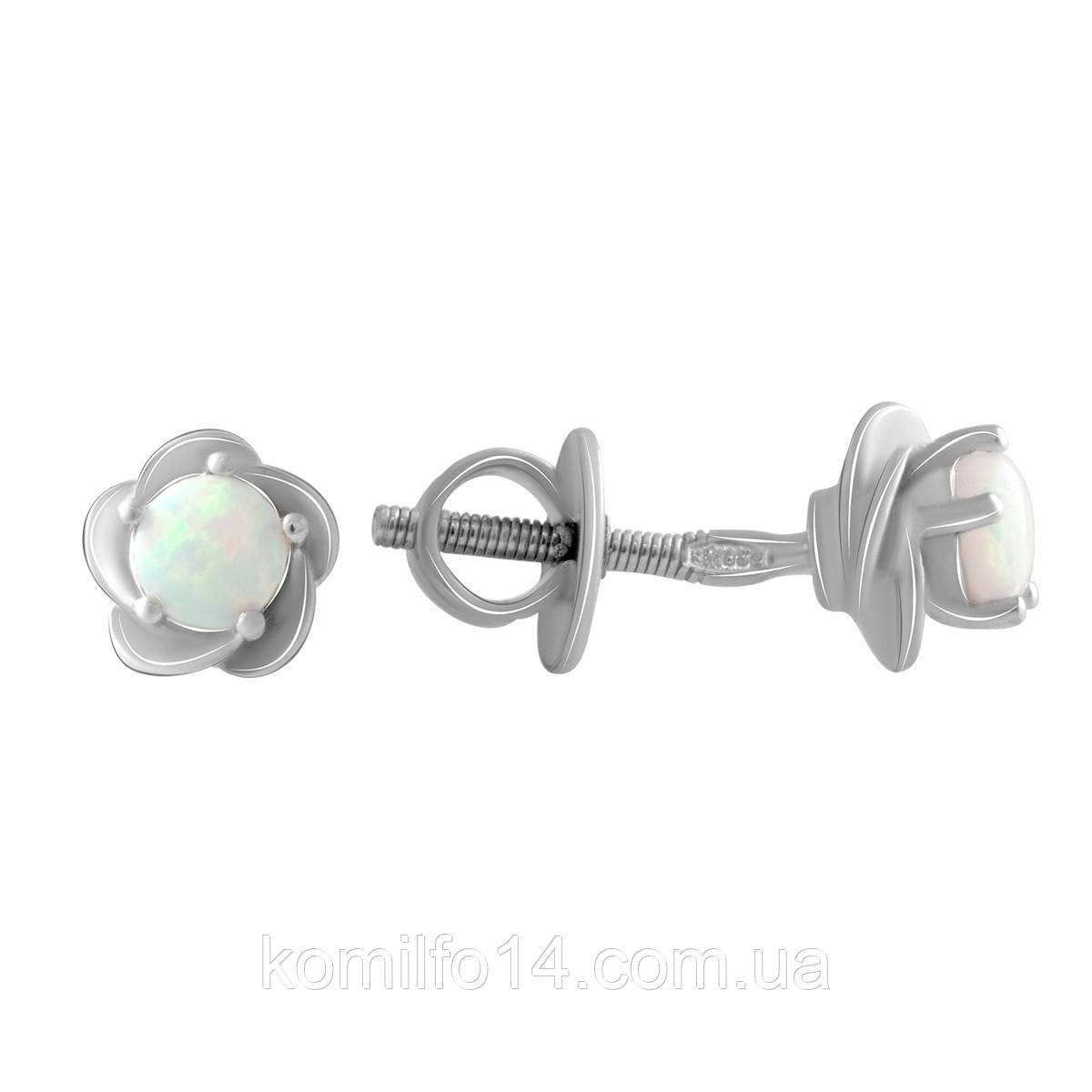 Срібні сережки Komilfo з опалом 1.7ct (2072393)