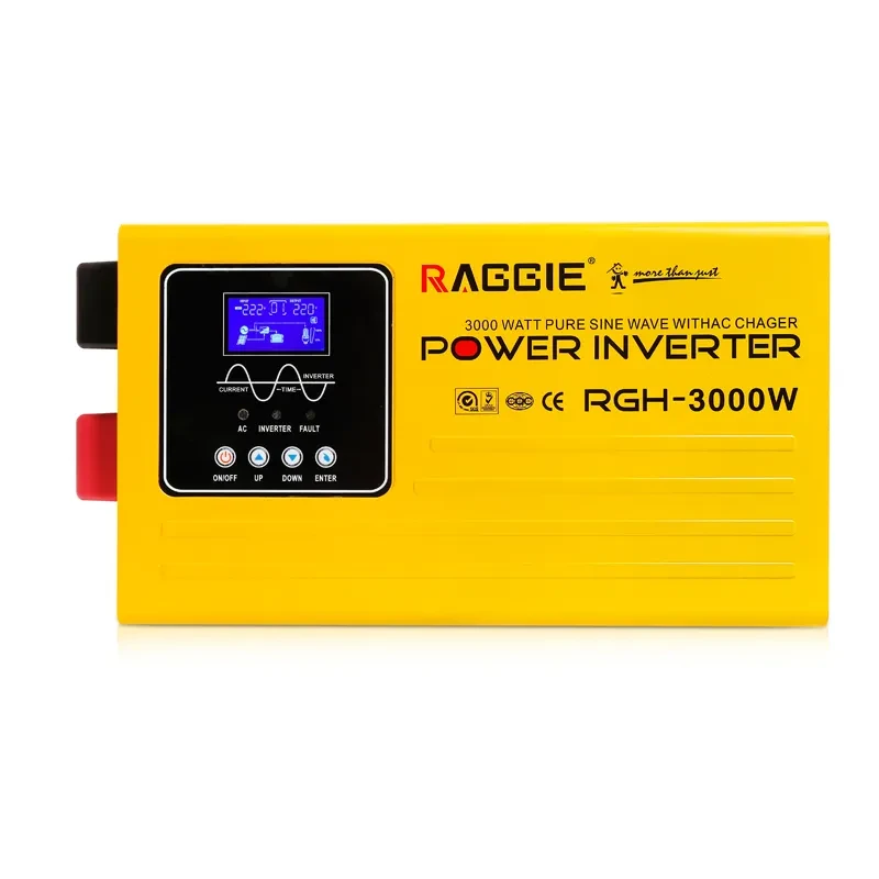 Гібридний сонячний інвертор із чистою синусоїдою RAGGIE RGH-3000W 24 V Інвертор із розділеною фазою із захистом