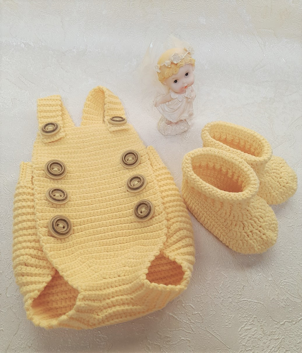 Боді дитячий для немовлят від 0-3міс. Ручна робота (плетіння гачком), фото 1