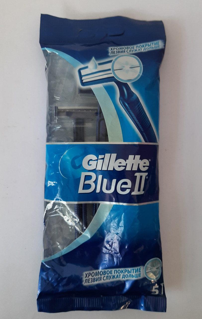 Станок мужской одноразовый Blue II +зволожуюча полоса 5 шт.