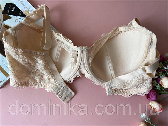 80/90F Бюстгальтер F напівм'який мереживний бежевий, фото 2