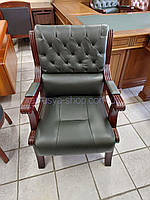 Крісло конференційне Сорренто (преміум) шкіра зелене