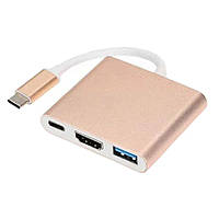 Переходник 3 в 1 Type-C to HDMI+PD+USB 3.0