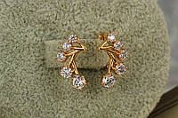 Серьги Xuping Jewelry веер 1.5 см золотистые