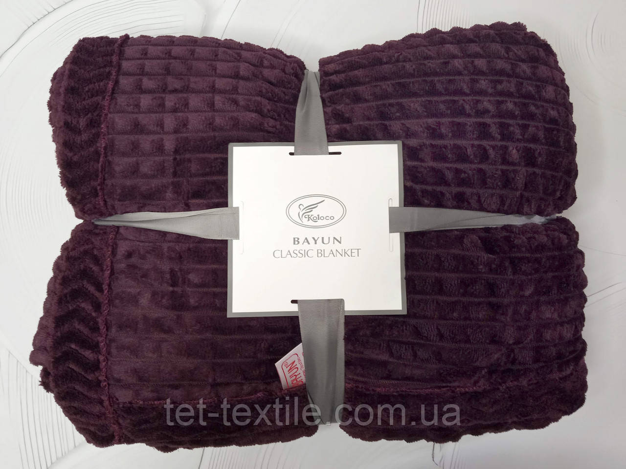 Плед двошаровий із мікрофібри Koloco сливовий 220х240см.