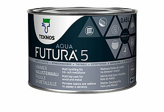 Фарба Teknos FUTURA AQUA 5 для дерева та металу,  0.45 л. Б1