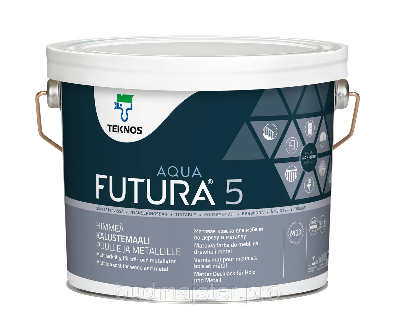 Фарба Teknos FUTURA AQUA 5 для дерева та металу, 2.7 л. Б1