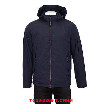 Куртка чоловіча BLACK VINYL (міжсезонна) TC23-2209 Т.СИНЯ 100% поліестер 46(Р)