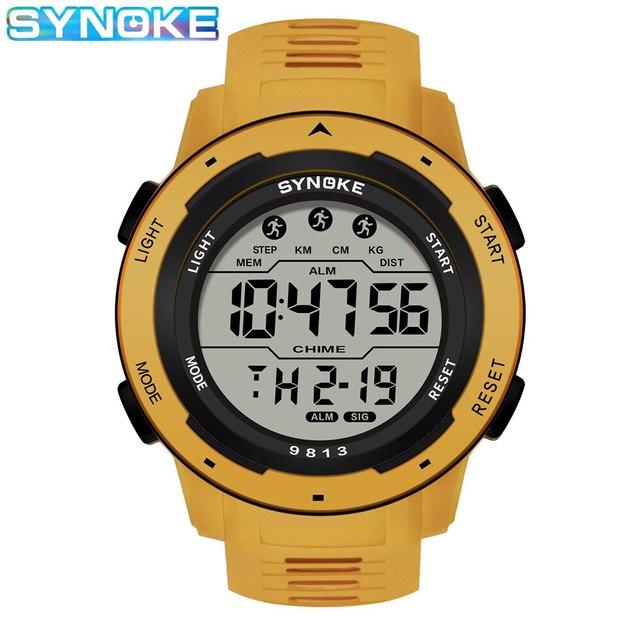 Чоловічий наручний спортивний годинник SYNOKE  9813 жовтий