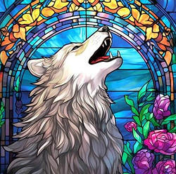 Картина стразами ТМ Алмазна мозаіка Сірий вовк (DM-433) 40 х 40 см (Без підрамника)