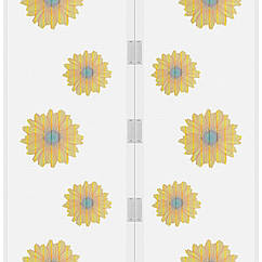 Москітна сітка для дверей Supretto з соняшниками на магнітах, біла (4744-1)