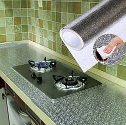 Фольга  0,6м* 3,0м стикер Redeco самоклейна на кухню  Срібло (s557)
