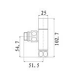 Кран кутовий для рушникосушки Raftec Quadro 1/2х1/2 Chrome, 2шт., фото 4