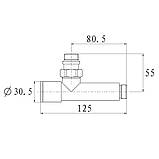 Кран кутовий подовжений для рушникосушки Raftec 1/2х1/2 Chrome, 2шт., фото 5