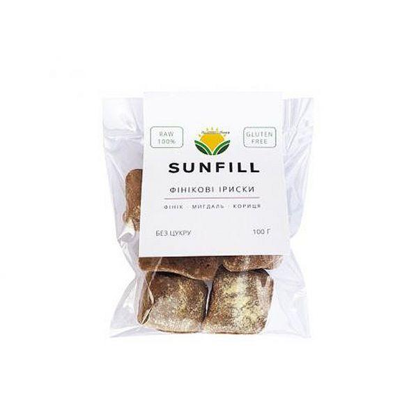 Цукерки Sunfill Фінікові іриски без цукру та глютену 100г