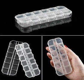 Пластиковий контейнер / бокс на 12 осередків - для канцелярії, прикрас та дрібного декору