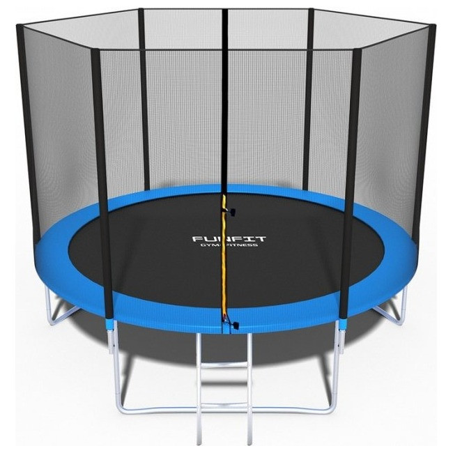 Батут для дітей FUNFIT 252 см з сіткою та драбиною Black/Blue (Niz14544)