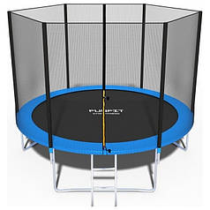 Батут для дітей FUNFIT 252 см з сіткою та драбиною Black/Blue (Niz14544)