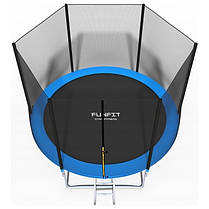Батут для дітей FUNFIT 252 см з сіткою та драбиною Black/Blue N, фото 3