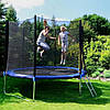 Батут для дітей FUNFIT 252 см з сіткою та драбиною Black/Blue (Niz14544), фото 6