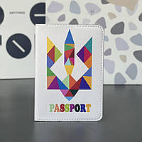 Обкладинка на паспорт "Герб з ромбів", Обложка для паспорта экокожа "Герб из ромбов" 357