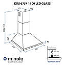 Витяжка купольна Minola DKS 6754 WH 1100 LED GLASS, фото 10