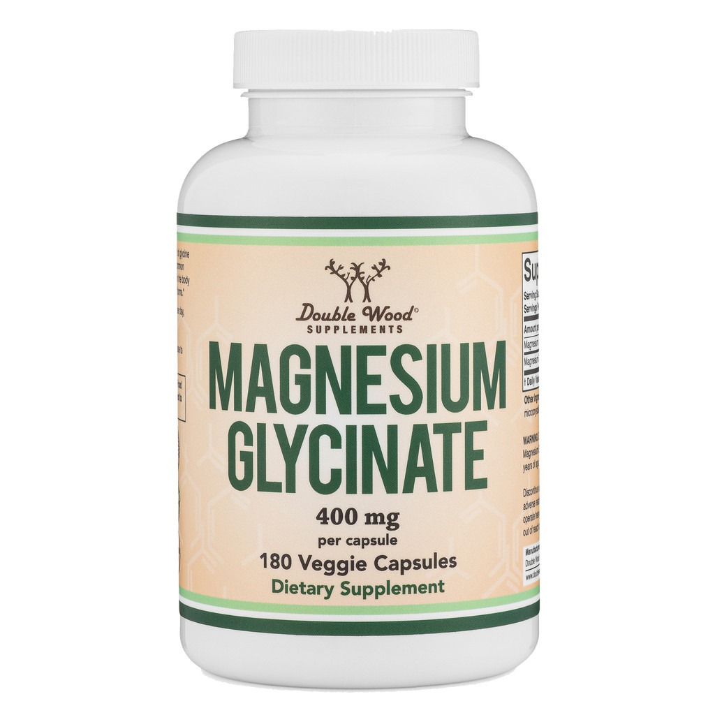 Double Wood Magnesium Glycinate / Магній гліцинат хелат для поліпшення якості сну 180 капсул