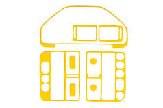 Накладки на панель  жовтий колір  для Peugeot 106