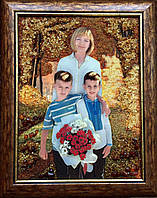 Картина з натурального бурштину - портрет на замовлення ( Ікони, Панно, Пейзажі ) ПК-80